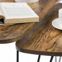 VASAGLE Set of 2 Nesting Table Rustic Brown and Black