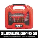 TOPEX 128 Piece Drill Bit Set HSS Titanium Drill & Screwdriver Bit Set With Case