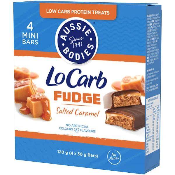 Aussie Bodies Lo Carb Bar Salted Caramel Fudge 4x30g