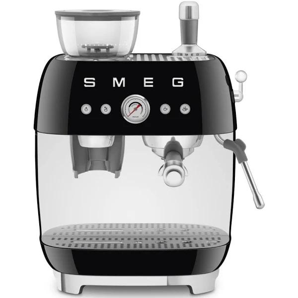 Smeg Beans On Board Espresso Coffee Machine with Grinder - Black