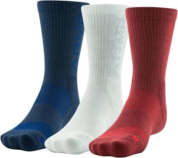 Under Armour Unisex 3-maker Mid-Crew Socks, 3-Pairs