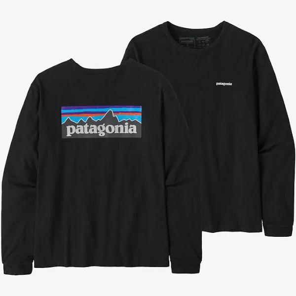 Patagonia L/S P-6 Logo Responsibili-Tee (Women's) Black / S