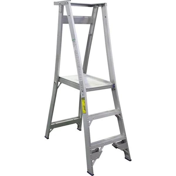 Indalex 3 Step Aluminium Platform Ladder w/ Wheels - Earn Everyday Rewards, Afterpay Available