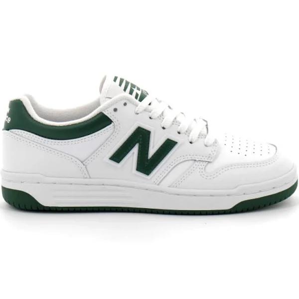 New Balance White & Green 480 Sneakers