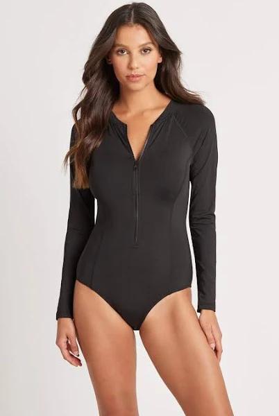 Sea Level Essentials Long Sleeve One Piece 12 / Black