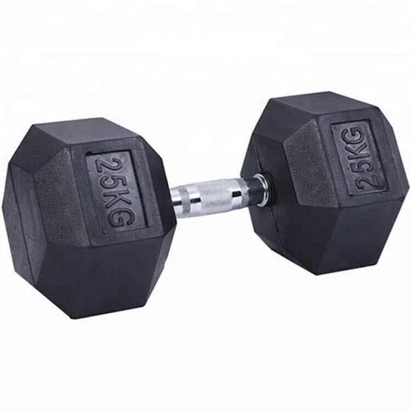 KINGKONG FITNESS Premium Rubber Hex Dumbbell-25KG Pair