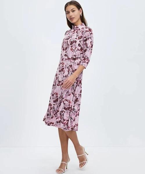 David Lawrence Malo Jersey Dress in Pink Multi Pink XS