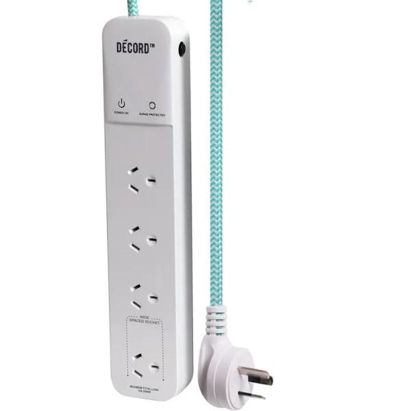 Decord Surge Power Board 4 Sockets 1.2m