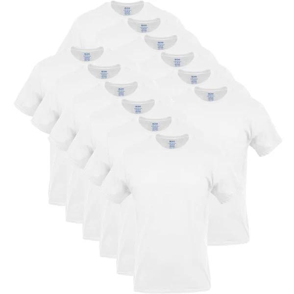 Gildan Men's Crew T-Shirts, Multipack 12 White (12-Pack) Small