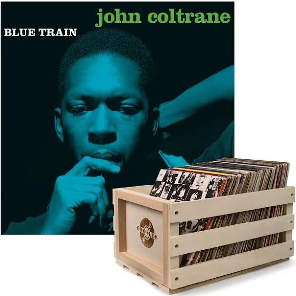 Crosley Record Storage Crate & John Coltrane - Blue Train Vinyl Album Bundle