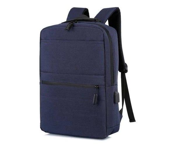 Flamehouse 17 Inch Laptop Bag With USB Charging Waterproof School Backpack Unisex Blue