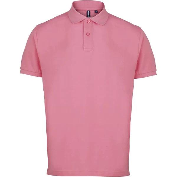 Asquith & Fox Mens Plain Short Sleeve Polo Shirt (Pink Carnation) (M)