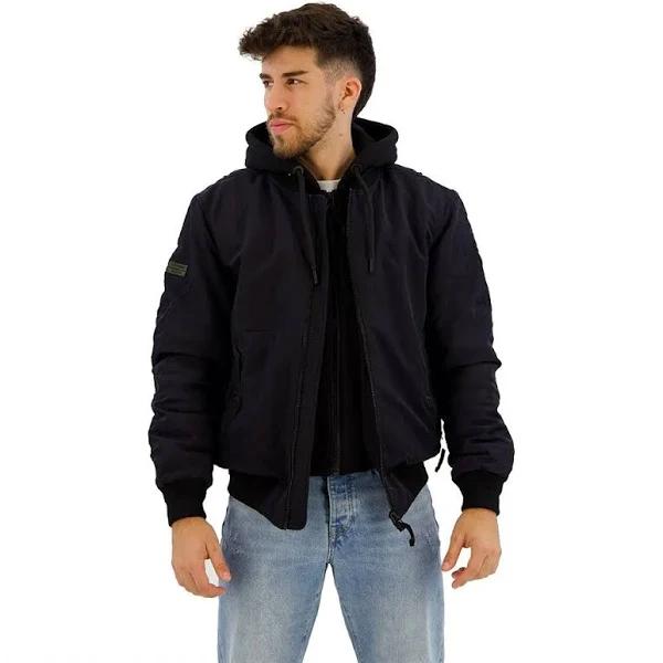 Superdry Military Hooded MA1 Jacket in Jet Black XL