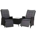 Gardeon Recliner Chairs Sun Lounge Setting Outdoor Furniture Patio Wicker Sofa