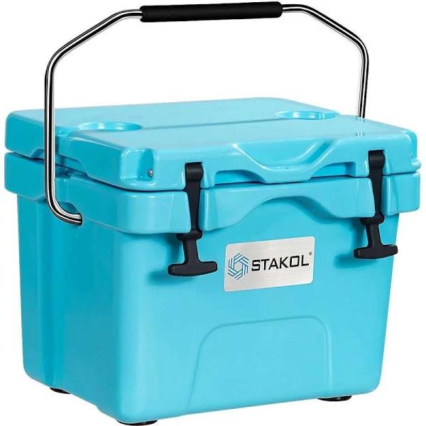 Costway 15L Portable Insulated Food Storage Ice Chest Leak-proof 24 Cans Ice Box Camping Party Blue