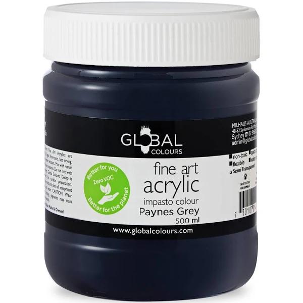 Global Colours Acrylic Paint Zero VOC 500ml Paynes Grey