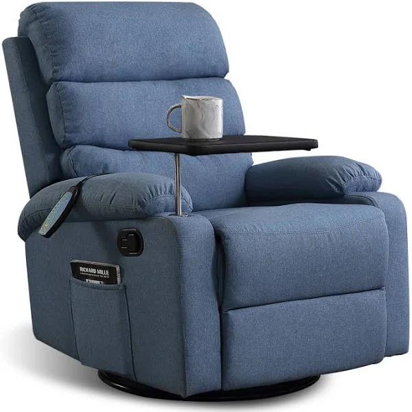 Levede - Massage Chair Recliner Chairs Heated Lounge Sofa Armchair 360 Swivel - Blue