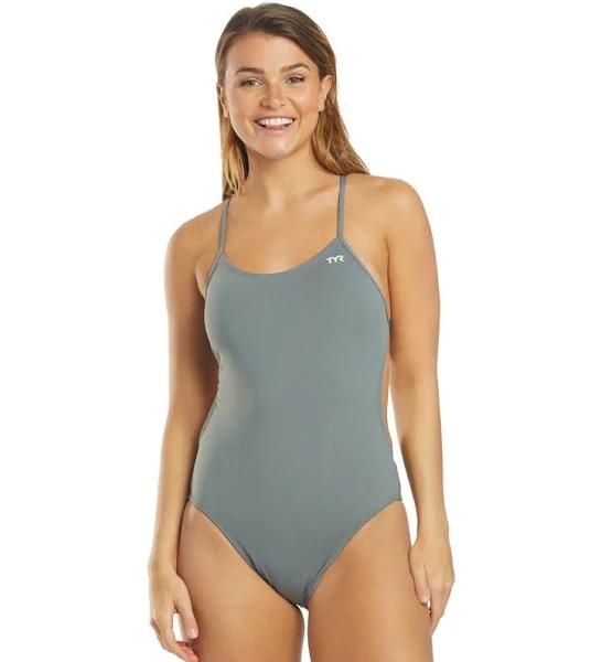 TYR Solid Durafast One Cutoutfit Swimsuit Grey 36 Woman