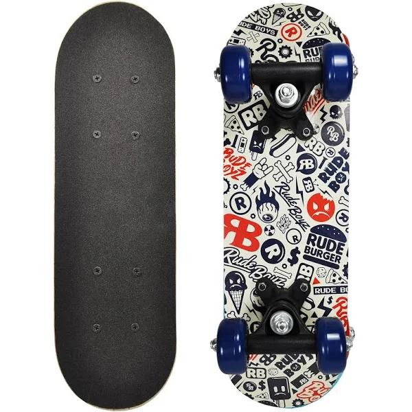 Rudeboyz 17 Inch Mini Wooden Cruiser Graphic Beginner Skateboard