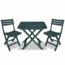 vidaXL - 3 Piece Folding Bistro Set Plastic - Green