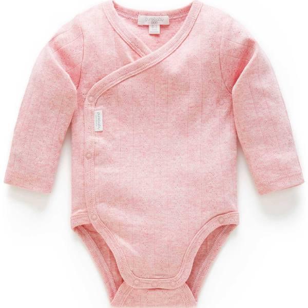 Purebaby Pointelle Long Sleeve Wrap Bodysuit