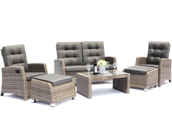 Positano 6-piece Wicker Outdoor Recliner Lounge Setting Afterpay, Zip & Openpay Available