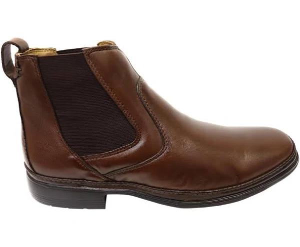 Savelli Liam Mens Comfort Leather Chelsea Dress Boots Made in Brazil Coffee 9 AUS or 43 EUR