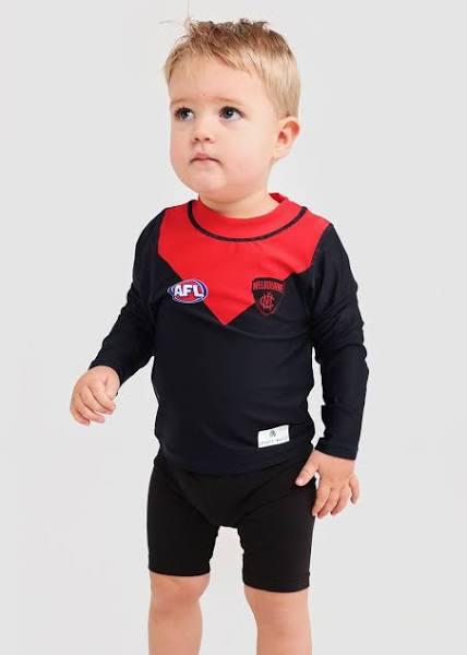 AFL Melbourne Demons Kids Rash Top Size:13-14