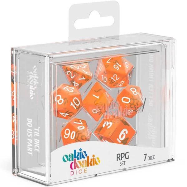 Oakie DOAKIE Dice RPG Set Translucent - Orange (7)