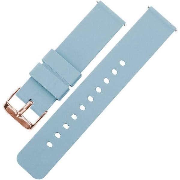 Silicone Watch Band / Strap For Samsung Galaxy Watch3 in Soft Blue w/ Rose Gold Buckle, Width 41mm | Barton