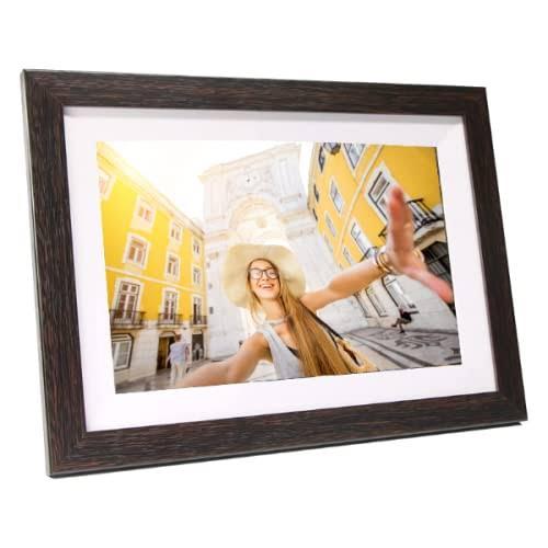 LuvLink Digital Photo frame! Brown Smart Frameo Wifi Connected Photo Frame - 10 Inch, 1280x800, 16 GB. Send Photos To Your Loved Ones from Anywhere!