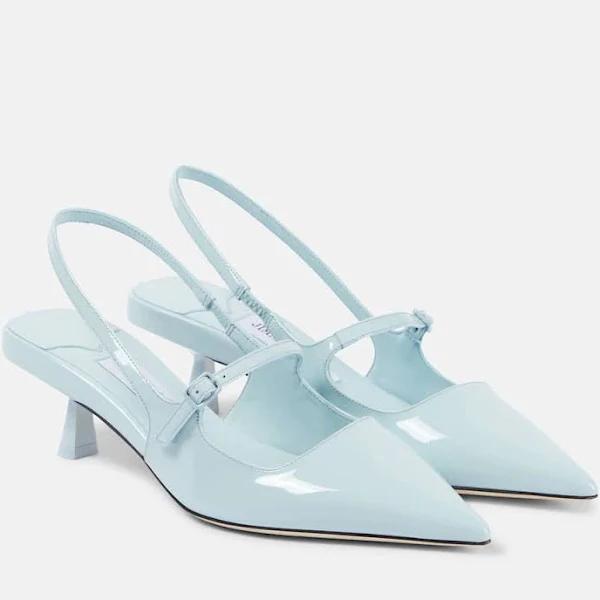 Jimmy Choo, Didi 45 patent leather slingback pumps, Women, Blue, AU 4.5, Pumps