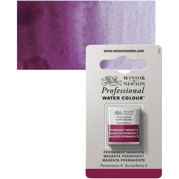 Winsor & Newton : Professional Watercolour : Half Pan : Permanent Magenta