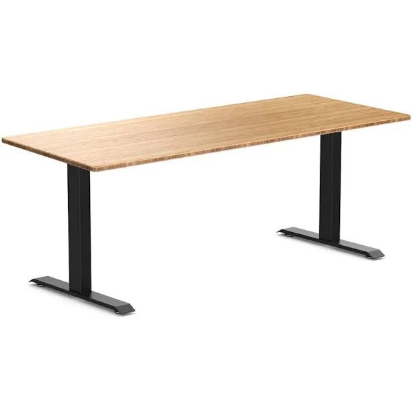 Desky Zero Bamboo Office Desk - Bamboo / 1800x750mm / Matte Black