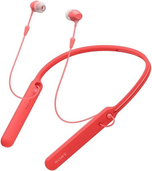 Sony Wireless Earphones WI-C400 : Bluetooth Enabled Up to 20 Hours Red