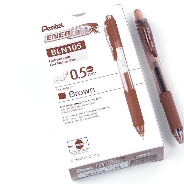 Pentel Energel-X BLN105 0.5mm Retractable Gel Roller Pen (Pack of 12)