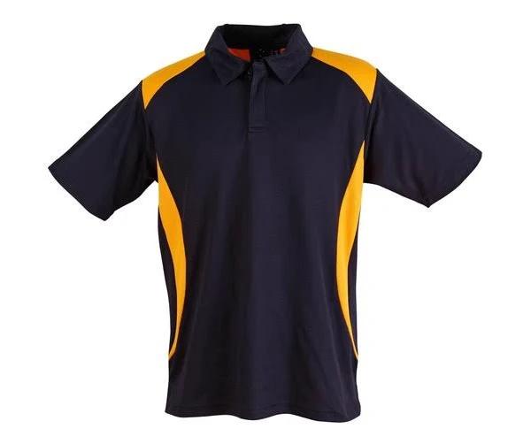 Secret | Mens TrueDry Contrast Short Sleeve Polo Navy+Gold M