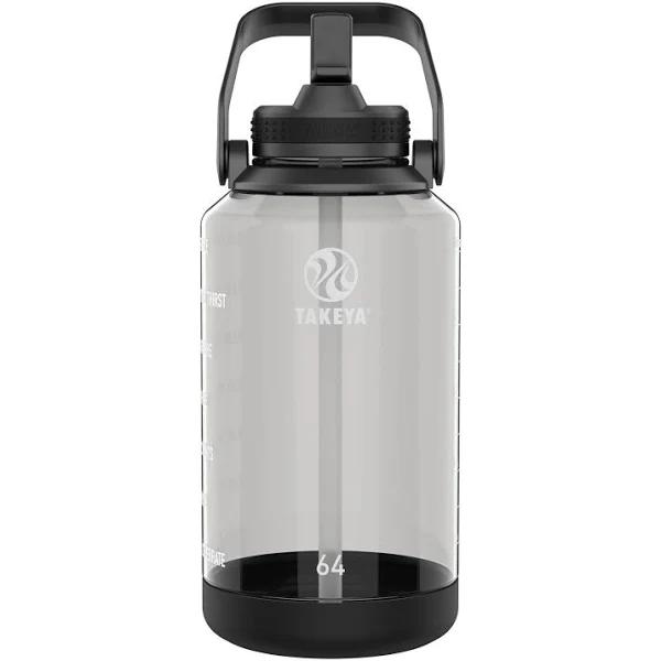 Takeya Stormy Black Motivational Tritan 64-Oz. Straw Water Bottle 64oz