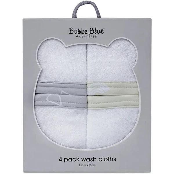 Bubba Blue Nordic Wash Cloth - Grey/Sand 4PK 25x25cm 0-12M