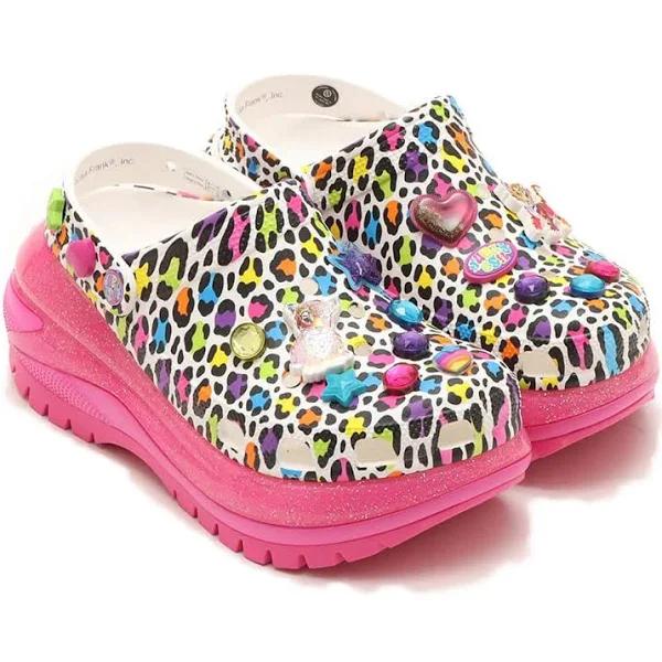 Crocs White Lisa Frank Edition Mega Crush Clogs