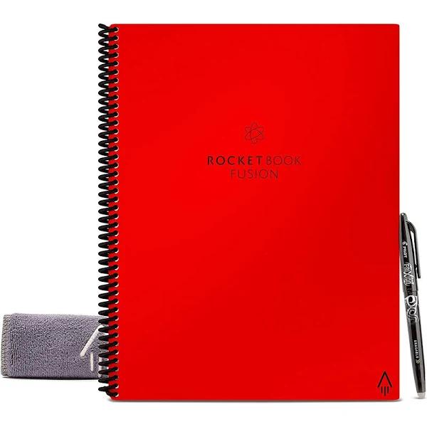 Rocketbook Atomic Red Rocketbook Fusion Reusable Notebook Letter Size