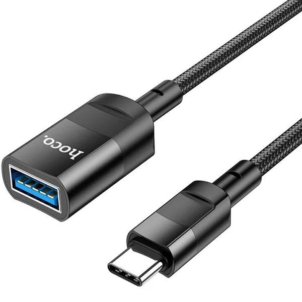 Hoco U107 USB-C Male to Lightning Female Adapter - Black