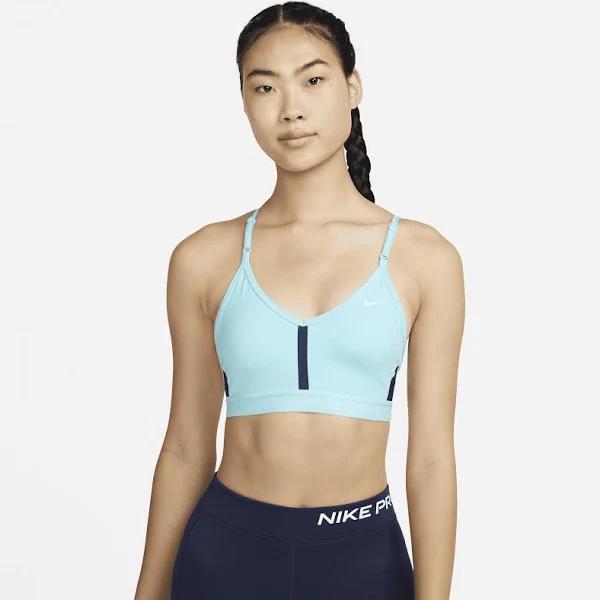 Nike - Women's Blue Sports Bras - Dri-FIT Indy V-Neck Bra - Size L at The Iconic