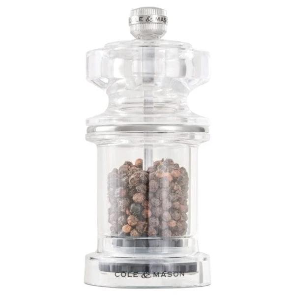 Cole & Mason 605 Acrylic 12cm Pepper Mill Spice Grinder - Clear