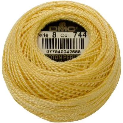 DMC Pearl Cotton Ball Size 8 87yd, Pale Yellow