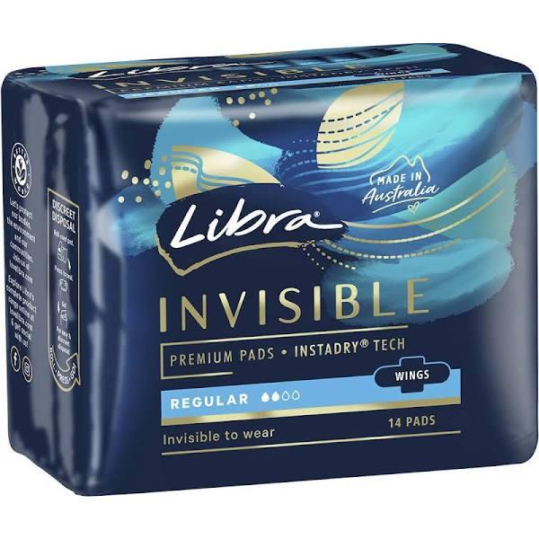 Libra Invisible Regular Pads with Wings 14 Pack