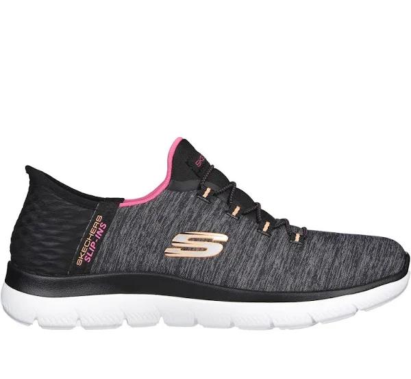 Skechers Summits Slip-ins Shoes Black Grey Women - 38.5