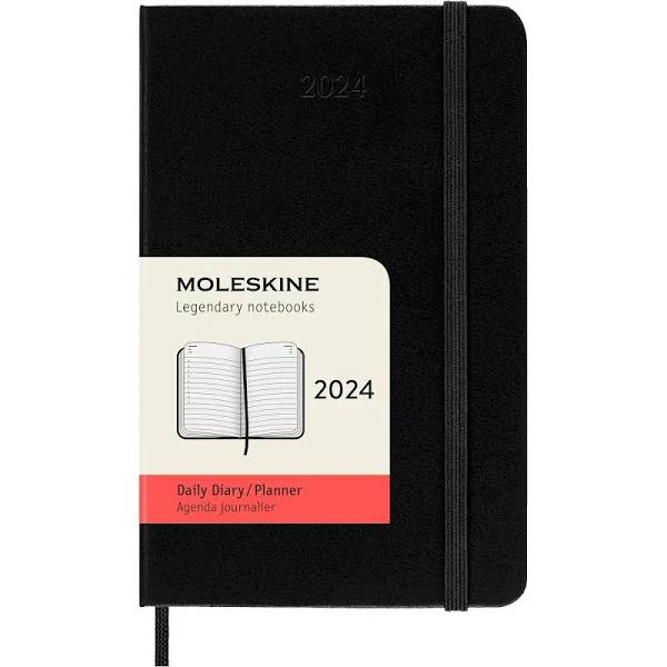 Moleskine 2024 Daily Pocket Diary Hard Cover Black