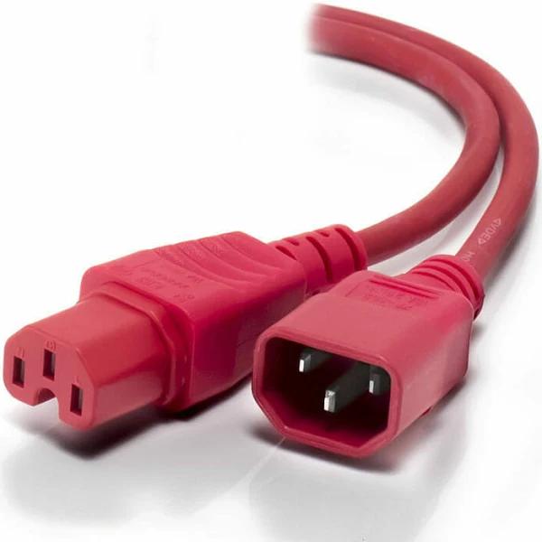 Alogic 2m IEC C14 to IEC C15 High Temperature - Male to Female - Red