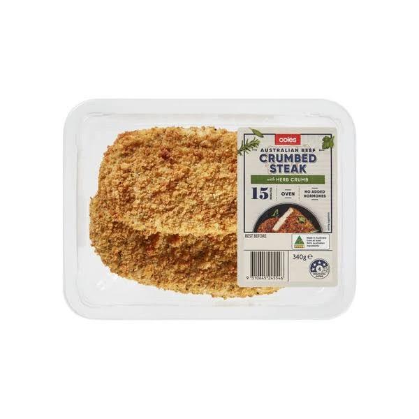 Coles Beef Steak Crumbed No Added Hormone (340 g)